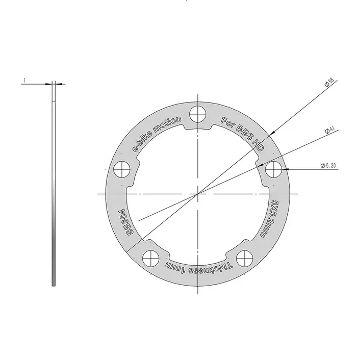 Rondelle de plateau de vélo électrique pour Bafang BBSHD