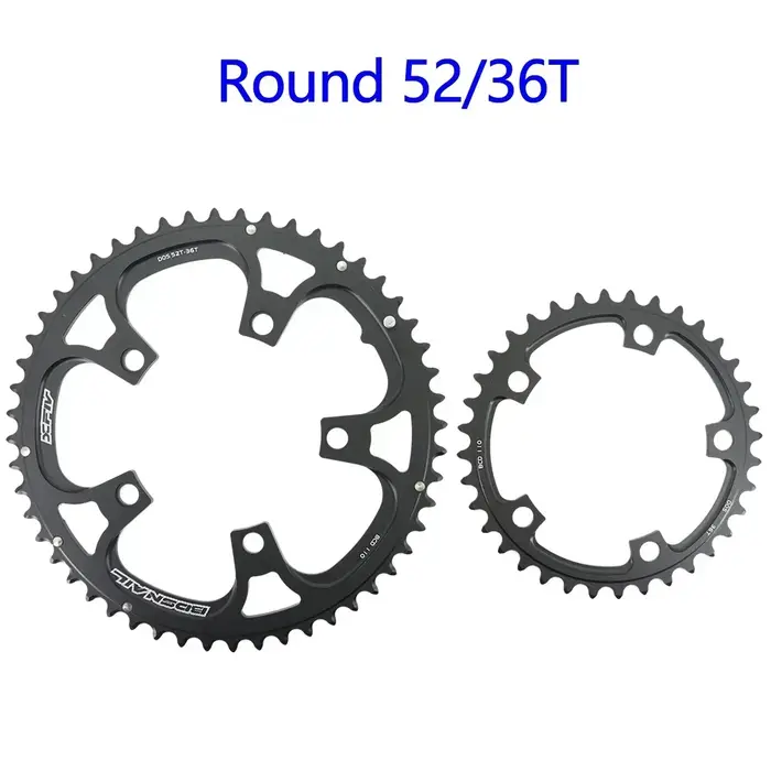 Plateau de pédalier double ovale/rond Snail 110BCD 2x pour vélo de route 50/34 52/36 53/39 54/40 com
