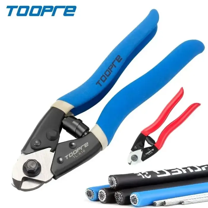 Pince multifonctionnelle TOOPRE en acier allié au chrome vanadium pour réparation de câbles de frein et vitesse VTT bleue ou rouge