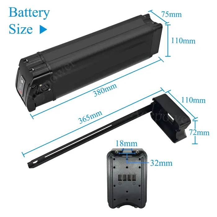 Batterie de vélo électrique Heybike Cityscape Velobecane 36V 10Ah 15Ah 25Ah pour remplacement