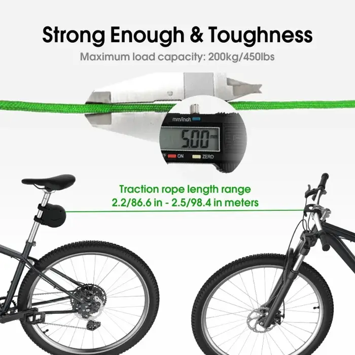 Corde de remorquage pour vélo et VTT flexible en fer et ABS pour traction parent-enfant et exploration plein air en forêt