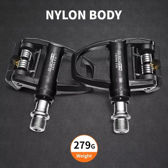 Pédales de vélo de route sans clip Bucklos compatibles avec le système Look Keo, en fibre de carbone