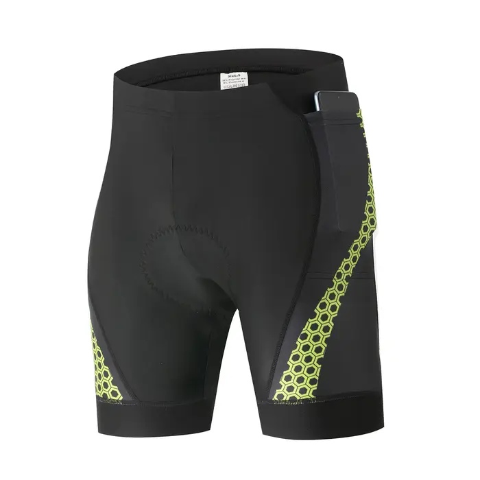 Shorts de cyclisme pour hommes avec poche arrière, rembourrage en gel 5D, pour le VTT et la route, d