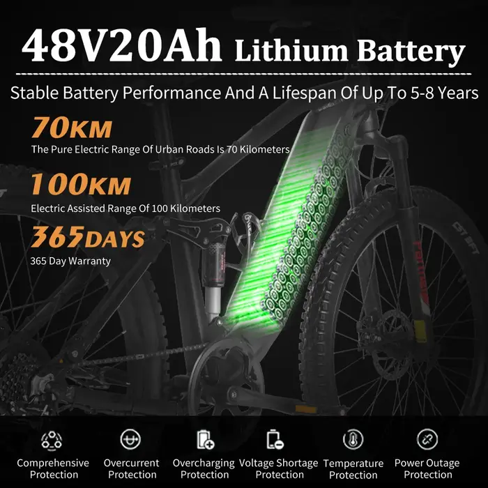 Vélo électrique 1000W 48V 20AH