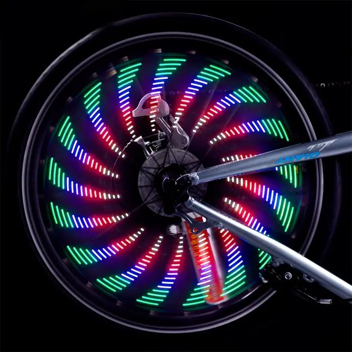 Lampe Flash d'avertissement de sécurité 32led, lumière colorée pour rayons de roue de vélo, étanche,