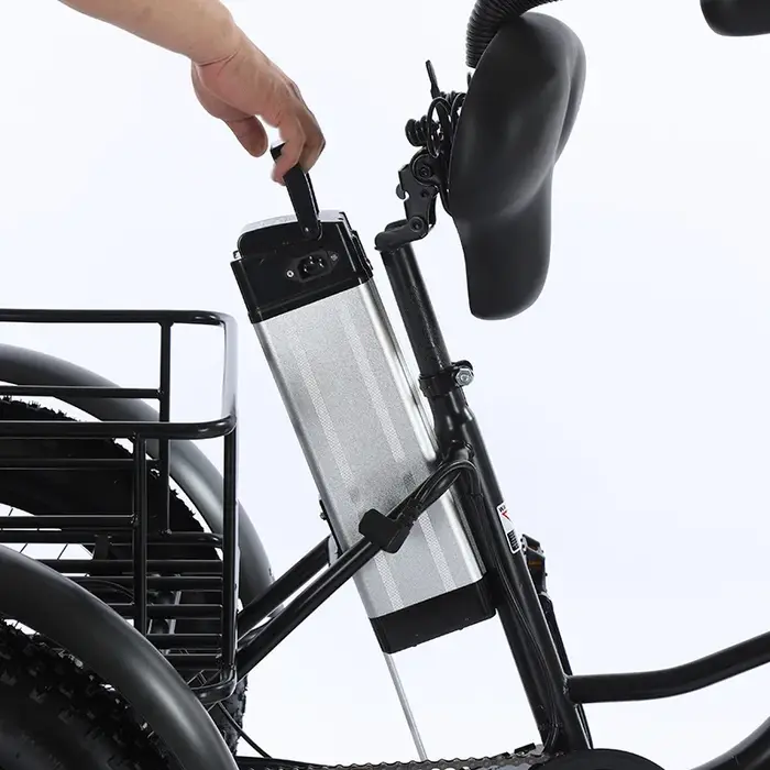 Gros vélo vélo électrique 20 pouces neige puissant homme 48V 500W Tricycle électrique cargo avec siège passager pour adultes personnes âgées