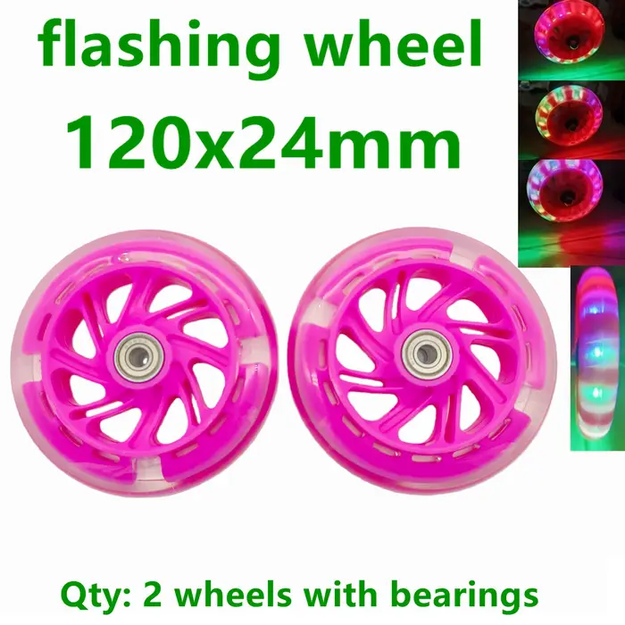 Roue d'éclairage de roue de Scooter clignotante 120x24mm 2 roues/lot