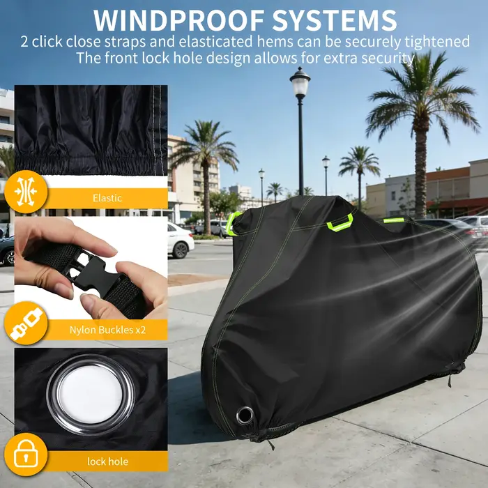 Housse de vélo 210D Oxford imperméable et anti-UV pour l'extérieur avec membrane