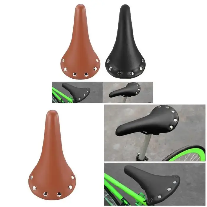 Housse de selle de vélo vintage en cuir imperméable pour vélo de route