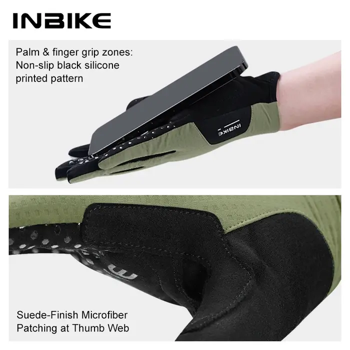 INBIKE 2025 gants de cyclisme doigt complet écran tactile anti-dérapant Gel paume réfléchissant