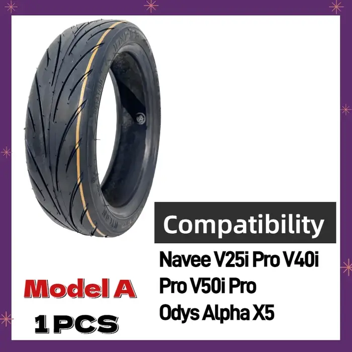 Pneu tubeless 10X2.125 55/80-6.6 pour trottinettes électriques Navee V25i Pro