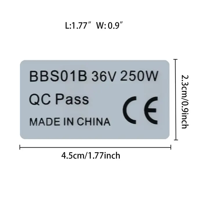 Autocollants de vélo électrique 36V 250W, 6 pièces, pour Bafang BBS01B BBS02B BBHD, moteur d'entraîn