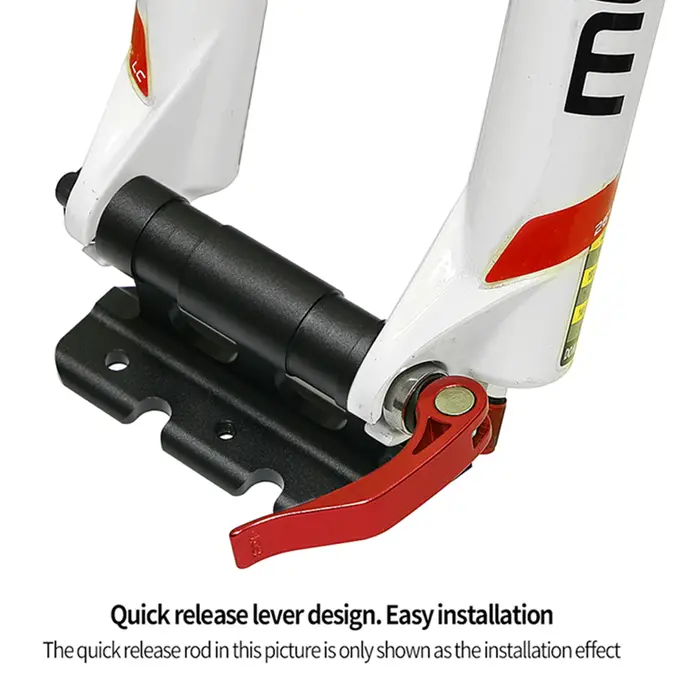 Support de fixation rapide pour fourche de vélo sur toit de voiture avec glissière