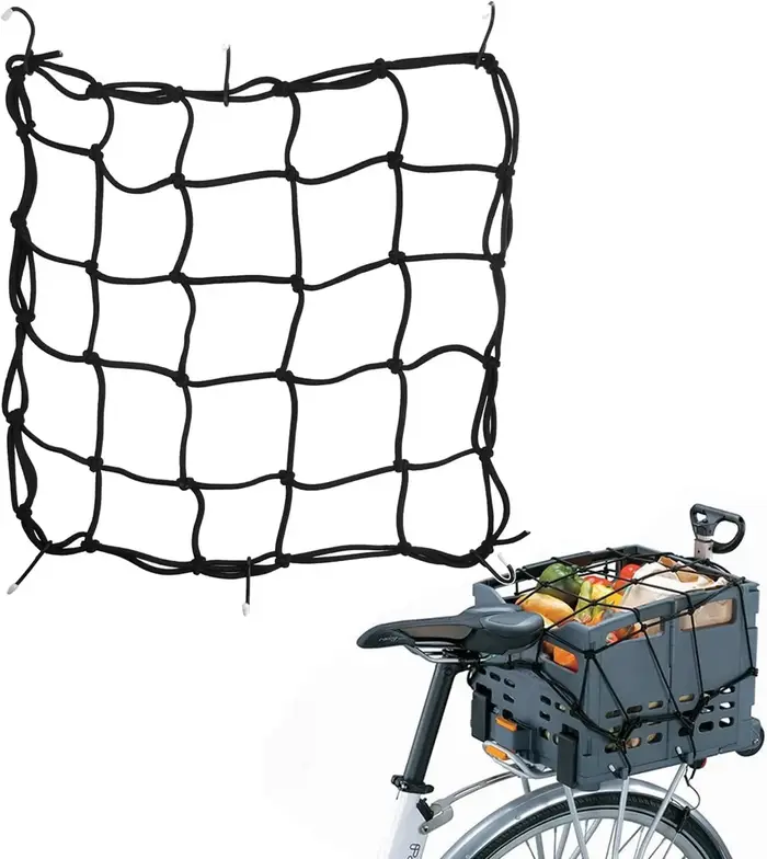 Filet de transport en caoutchouc pour bagages, vélo, scooter, 30 x 30, noir