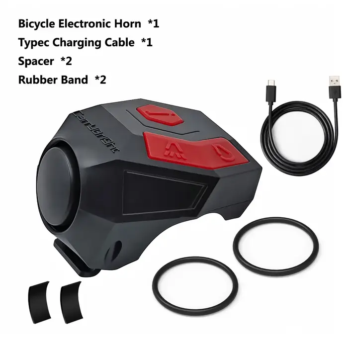 Klaxon de vélo électrique puissant 120dB, sonnette de vélo avec son d'avertissement, son d'avertisse