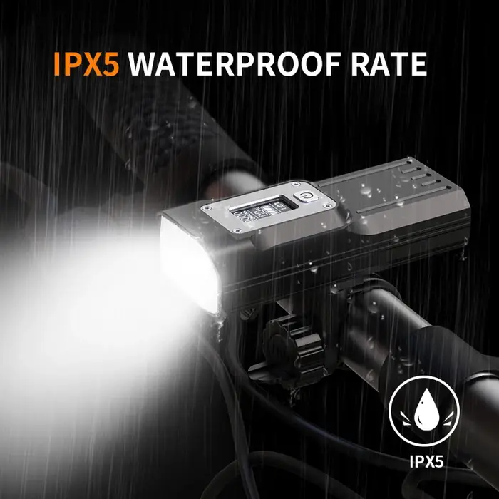 NATFIRE NGTR60 Lampe de vélo puissante avec affichage de données en temps réel OLED, phare de vélo r