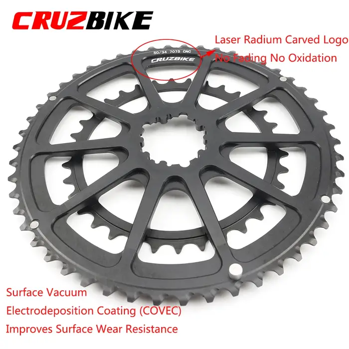 Plateau de pédalier double CRUZbike pour vélo de route 50-34T 52-36T 52-42T 53-39T