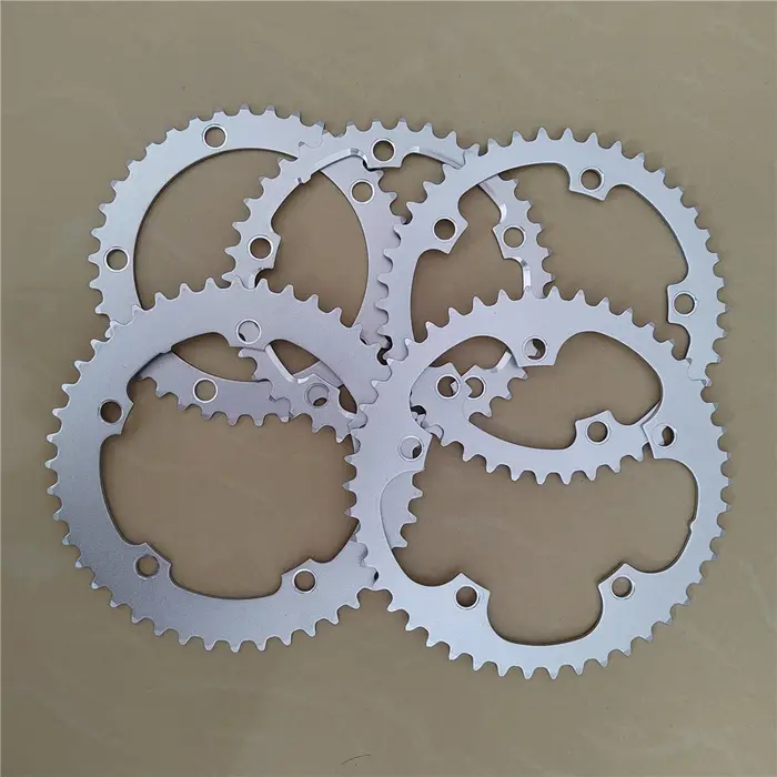 Couronne de roue à chaîne en alliage d'aluminium argenté pour vélo pliant