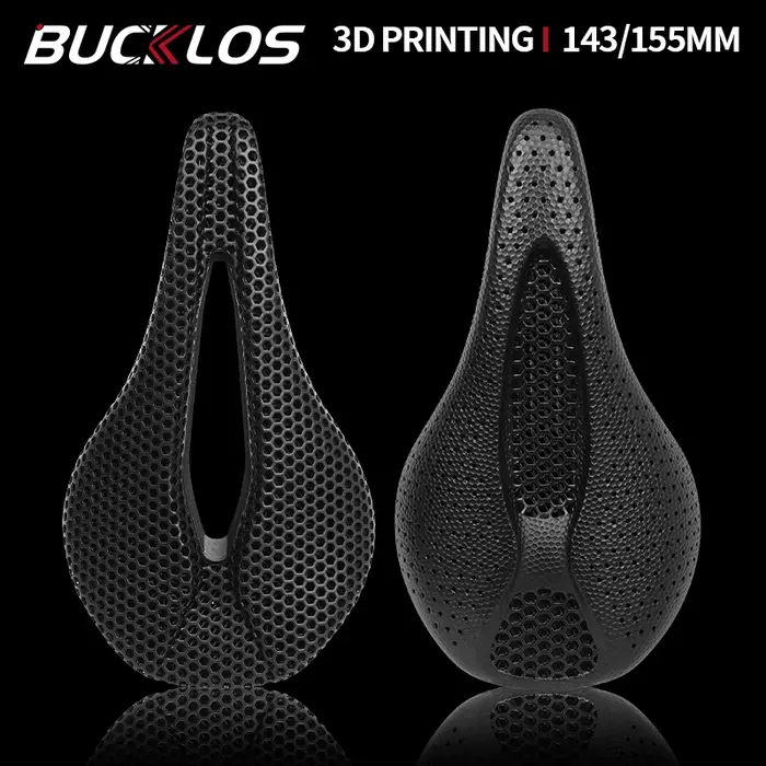Selle de vélo de route imprimée en 3D respirante en nylon et PVC pour triathlon et vtt confort haute performance