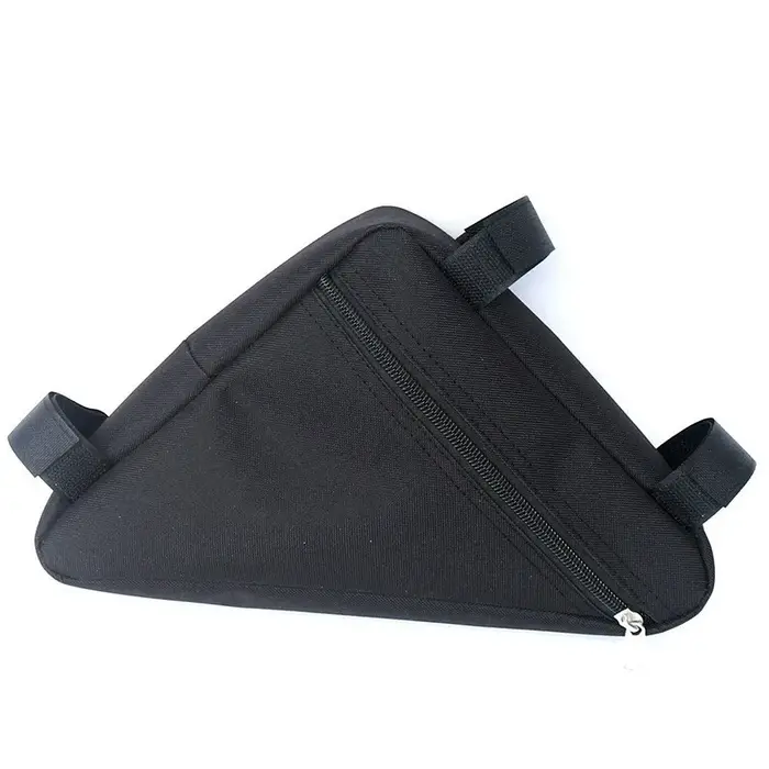 Sac de vélo de montagne durable noir avec compartiment à batterie, design triangle, accessoires de v