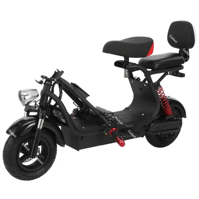 1000W Scooter de mobilité pliant 2 roues petit pour les personnes âgées voyage Double Absorption des chocs 2 places
