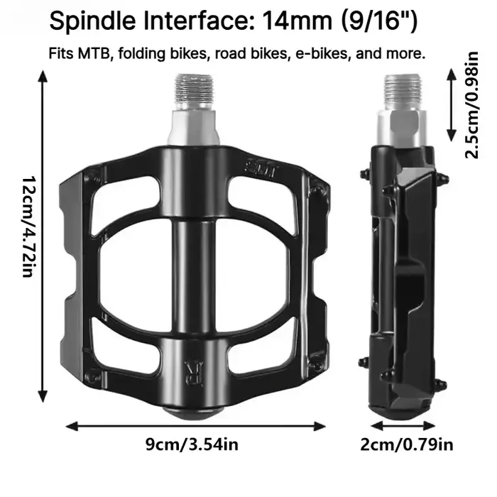 Pédales plates scellées à 4 roulements, en alliage d'aluminium ultraléger, axe chromoly 9/16 pouces, pour VTT / BMX / Vélo de route / Commutation urbaine