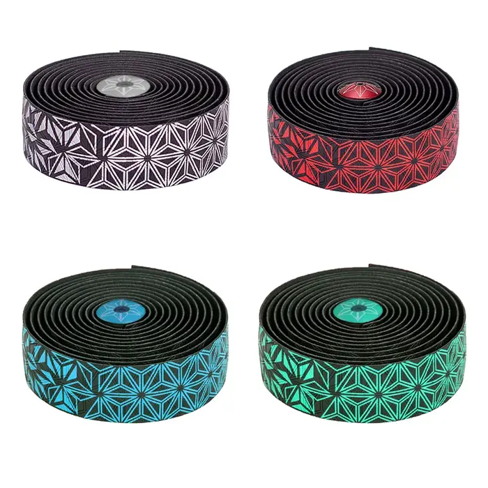 Ruban de barre de vélo de route Super collant Kush Star Fade bande de barre EVA/PU vélo anti-dérapant amortisseur bande d'enveloppe avec 1 paire de bouchons de barre