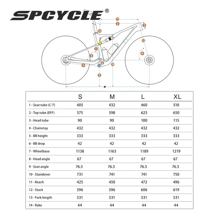 Spcycle-Cadre de VTT en Fibre de Carbone 29er à Suspension Complète