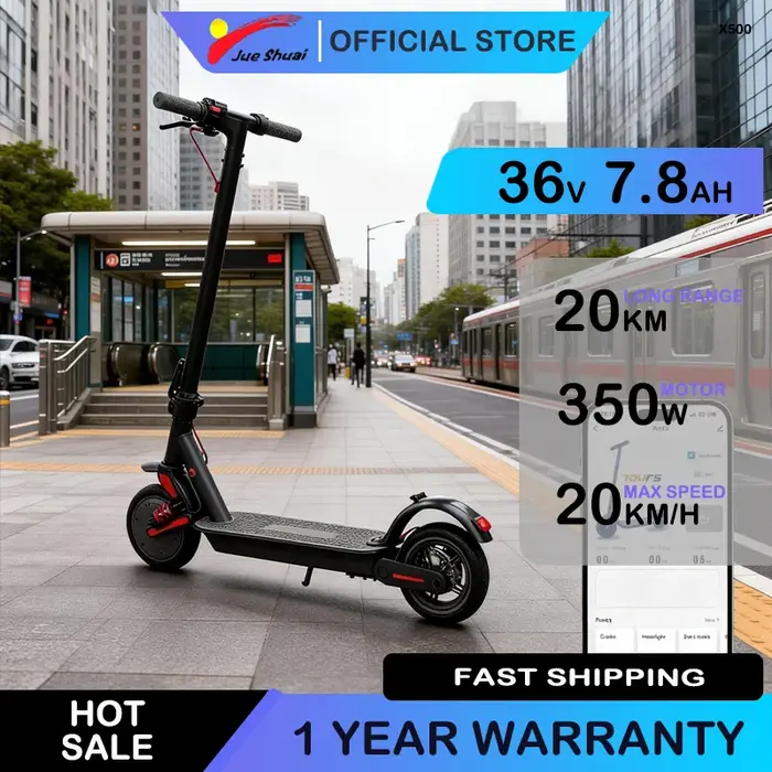 Trottinette électrique intelligente pliable pour les trajets quotidiens, moteur 36V 500W, autonomie de 25 miles, trottinette électrique intelligente pour adultes avec application