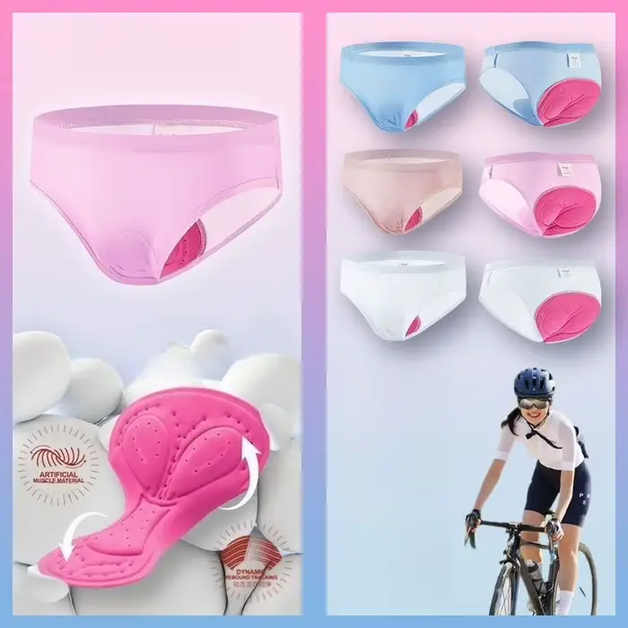 Sous-vêtements de cyclisme pour femmes avec coussin en silicone pour évacuer l'humidité