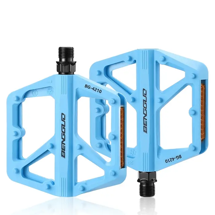 Pédales plates de vélo de route de montagne à Double roulement DU avec réflecteur