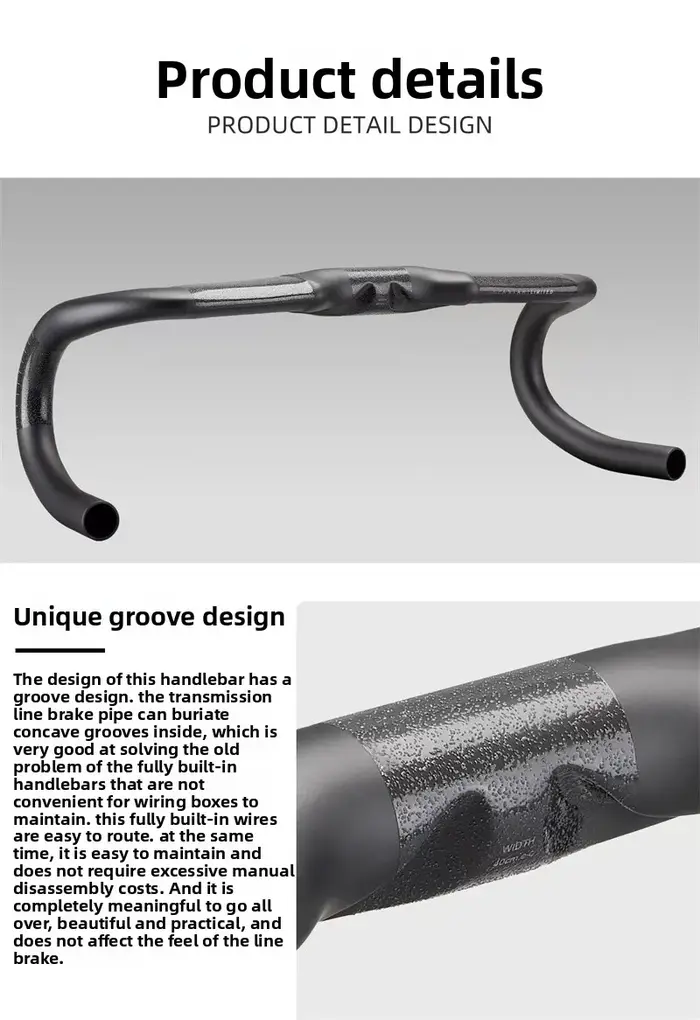 Guidon de gravier entièrement en carbone 31.8x340/360/380/400/420mm vélo de course réduire la résistance barre pliée