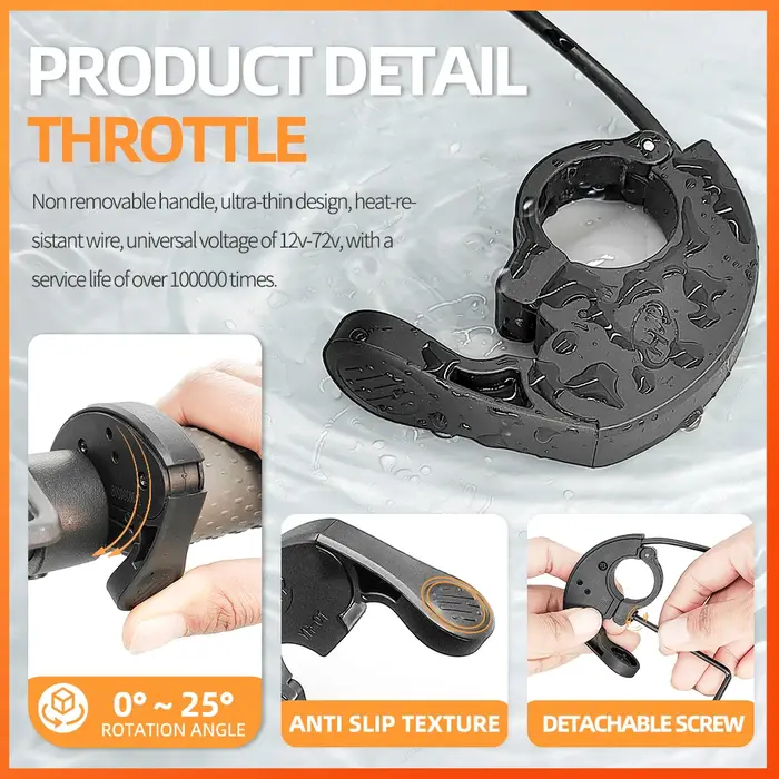 Ebike 36V/48V/52V/60V BAFANG mi-moteur YH-001Thumb accélérateur Compatible BBS01 BBS02B BBSHD 350W-1000W moteur pour vélo électrique