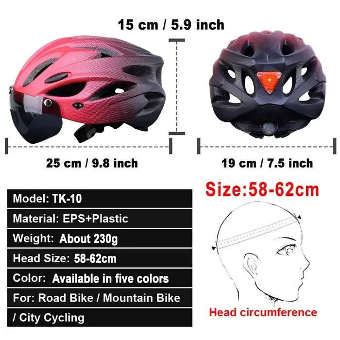 Casque de vélo avec LED feu arrière