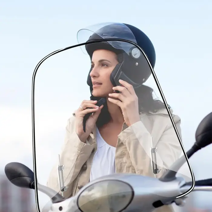 Pare-brise de moto pour Scooter, pare-brise incurvé Transparent, coupe-vent, amortisseur anti-sable,