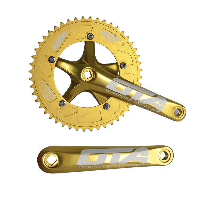 Pédalier de vélo de route en alliage d'aluminium CNC pour pignon fixe vitesse unique avec plateau 48T et manivelle 170mm blanc bordeaux jaune rouge violet