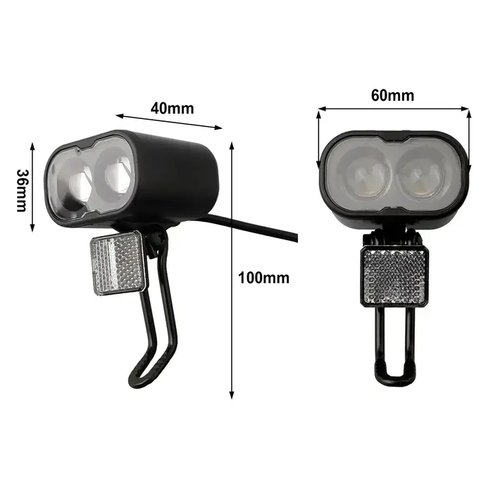Phare de vélo avec batterie au Lithium 12-48V, 2 broches, éclairage de vélo, étanche, accessoires de