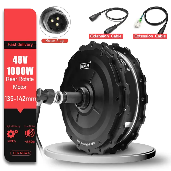Moteur moyeu à engrenages sans balais 48V 1000W haute vitesse noir pour kit de conversion de vélo électrique performance robuste