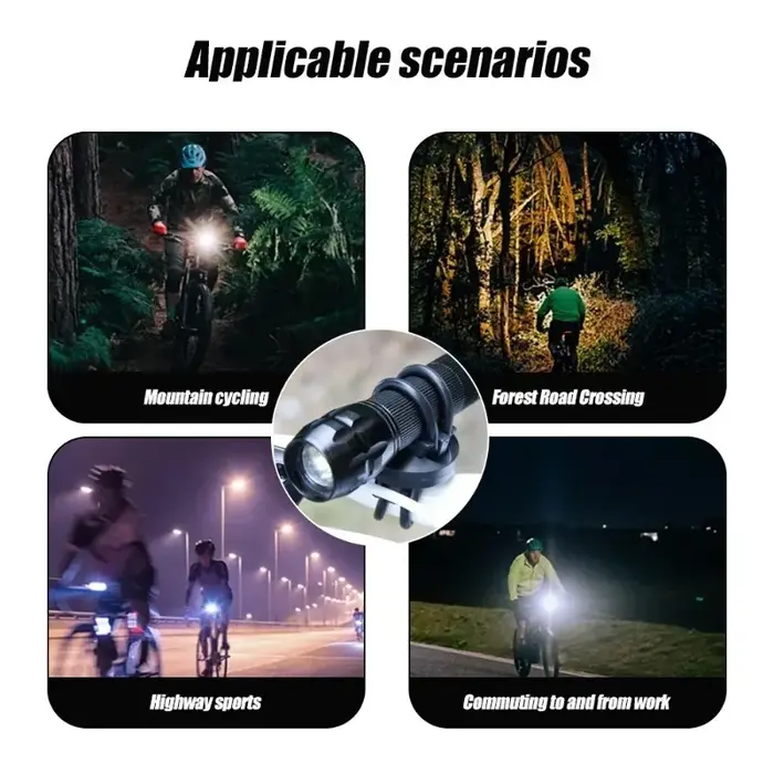 Clip de fixation pour éclairage de vélo 360 °