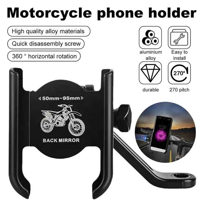 Support de téléphone de vélo en alliage d'aluminium