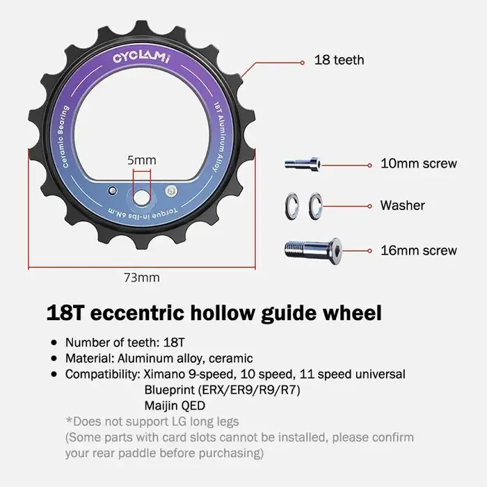 Poulie creuse 18T pour vélo de route R8000 R7000 L-TWOO ERX ER9 R9 R7, guide de dérailleur arrière à