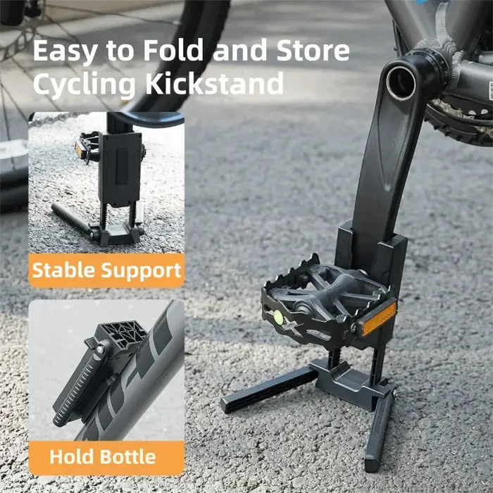 Support de stationnement latéral pour vélo, béquille arrière pratique à fixer sur le cadre pour vélo léger