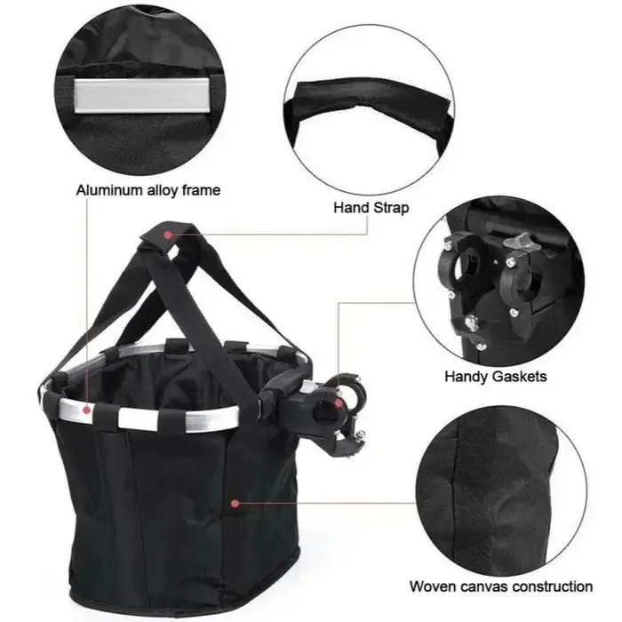 Panier avant de vélo 2-en-1 détachable pour petit animal de compagnie