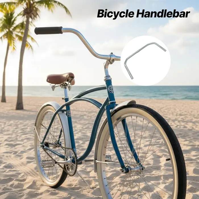Guidon de vélo en alliage d'aluminium, poignée confortable, barre de repose pour vélo, ergonomique, 