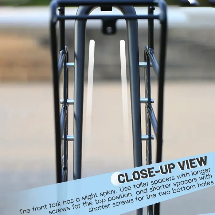 Porte-bagages avant léger en alliage d'aluminium pour vélo de gravier