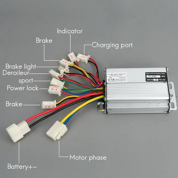 Contrôleur de vélo électrique brossé 36V 48V 1000W puissant pour moteur à balais scooter et planche à roulettes électrique noir argent bleu ou OR