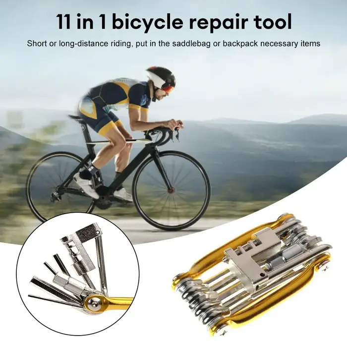 Kit d'outils de réparation de vélo 11 en 1