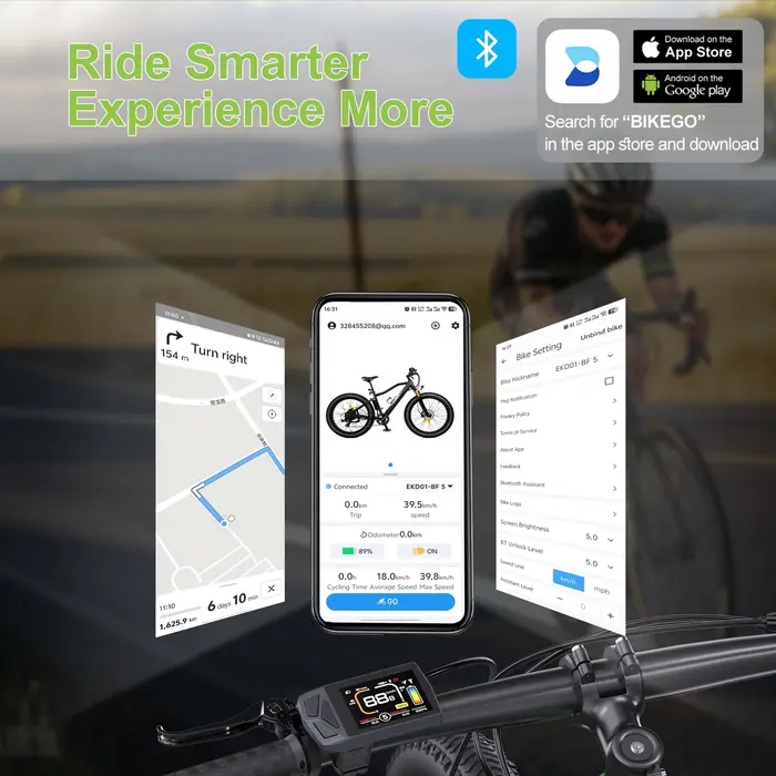 Afficheur E-Bike EKD01 avec protocole CAN et navigation Bluetooth