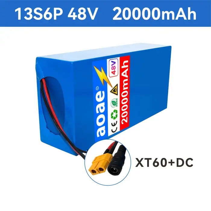 Batterie de scooter électrique 48V 13S6P 20Ah, cellules 18650 de qualité A, 2000W, BMS intégré, XT60