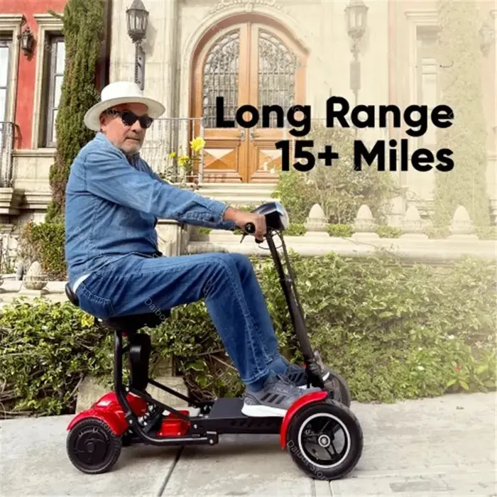 Trottinette Électrique Pliable à Quatre Roues pour Homme et Femme, Scooter de Mobilité, Moteur de Touriste, 250W